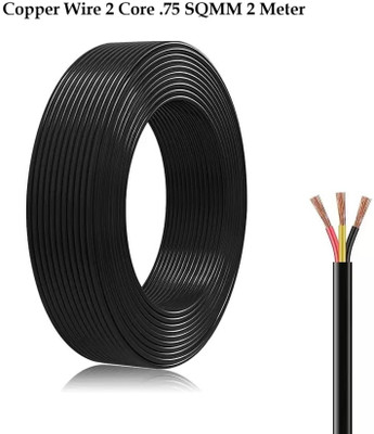 JELECTRICALS PVC 0.75 sq/mm Black 2 m Wire(Black)