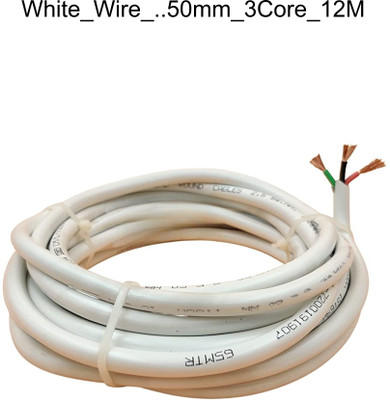 Electro Factory PVC 0.5 sq/mm White 12 m Wire(White)