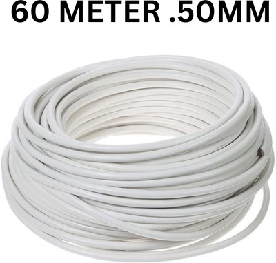 JELECTRICALS PVC 0.5 sq/mm White 60 m Wire(White)