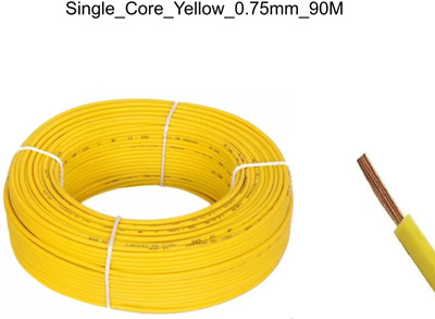 JELECTRICALS PVC 0.75 sq/mm Yellow 90 m Wire(Yellow)
