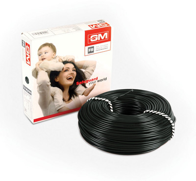 GM FR PVC 6 sq/mm Black 90 m Wire(Black)