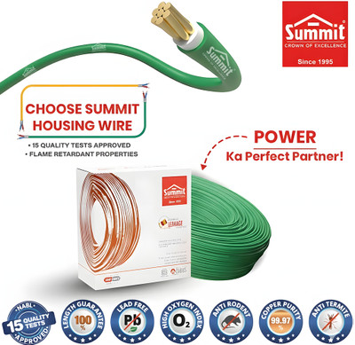 SUMMIT FR PVC 1.5 sq/mm Green 45 m Wire(Green)