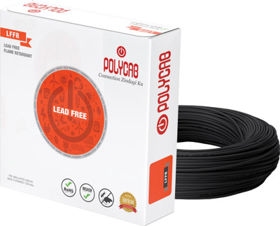 Polycab PVC 1.5 sq/mm Black 45 m Wire(Black)