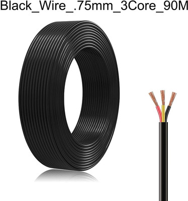 Electro Factory PVC 0.75 sq/mm Black 90 m Wire(Black)