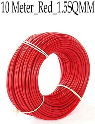 JELECTRICALS PVC 1.5 sq/mm Red 10 m Wire(Red)