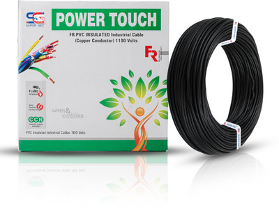 SUPER GEC Power Touch Electric Wires and Cable | FR PVC Insulated | CCR Copper 0.75 sq/mm Black 73 m Wire(Black)