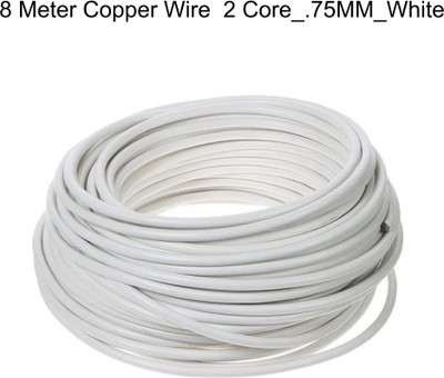 Electro Factory PVC 0.75 sq/mm White 8 m Wire(White)