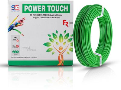 SUPER GEC Power Touch Electric Wires and Cable | FR PVC Insulated | CCR Copper 0.75 sq/mm Green 73 m Wire(Green)