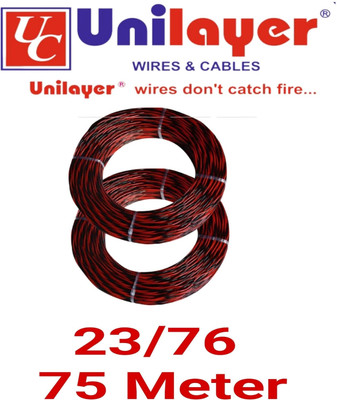 unilayer Flexible pvc 1 sq/mm Multicolor 75 m Wire(Red black)