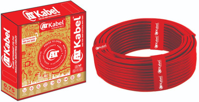 AT Kabel Single Core -FR (Flame Retardant) PVC 0.75 sq/mm Red 90 m Wire(Red)