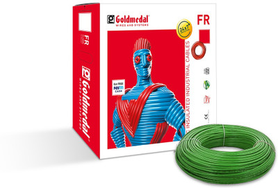 Goldmedal FR Grade PVC Compound 0.75 sq/mm Green 90 m Wire(Green)