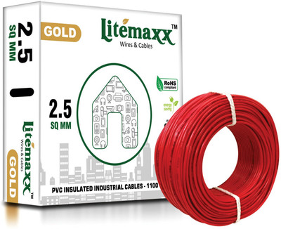 Litemaxx PVC 2.5 sq/mm Red 90 m Wire(Red)