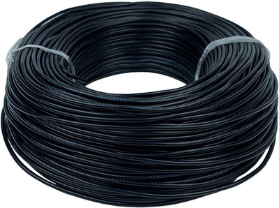 GrahLogy 1mm copper wire Unheated, PVC Insulated, Single Core Flexible 1 sq/mm Black 90 m Wire(Black)