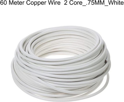 JELECTRICALS PVC 0.75 sq/mm White 60 m Wire(White)