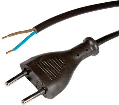 SUPER GEC 2-Pin Ac PVC Cord Power Cable supplly LED TV,Desktop (14/76) 1 sq/mm Black 1.8 m Wire(Black)
