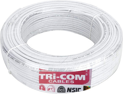 TRICOM TRi-Com 40 meter 3+1 cctv wire Copper 14 sq/mm White 40 m Wire(White)