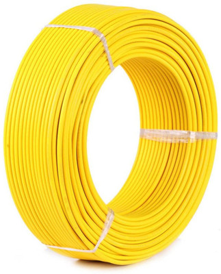 VrindaCab 2.5 sqmm CCA Copper Multi Strand FR PVC Lite Electric Wire Gauge 10 No. 2.5 sq/mm Yellow 91 m Wire(Yellow)