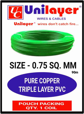 unilayer Multistand housewire 0.75 sq/mm Green 90 m Wire(Green)