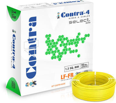 contra-4 SELECT SERIES LF-FR PVC 1.5 sq/mm Yellow 90 m Wire(Yellow)
