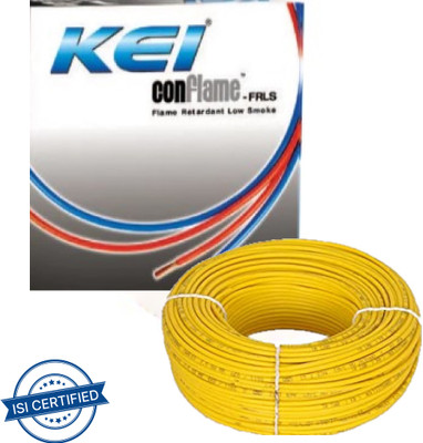 KEI CABLES FR-LS PVC 4 sq/mm Yellow 90 m Wire(Yellow)