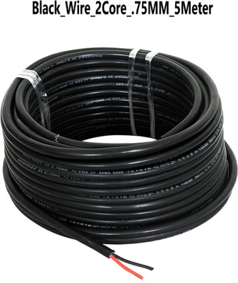 JELECTRICALS PVC 0.75 sq/mm Black 5 m Wire(Black)