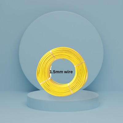 ELSON Heat Restistant Fire Proof PVC Insulated (FR) CCA Copper (1.5mm Wire) 1.5 sq/mm Yellow 91 m Wire(Yellow)