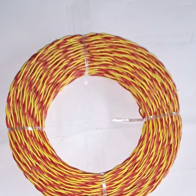 kripa 23/76 Flexible Double Core Electrical Wire Twisted Copper PVC electrical wire 0.5 sq/mm Red, Yellow 72 m Wire(Red)