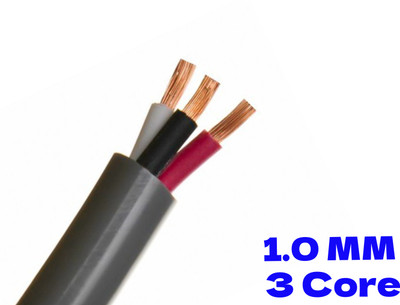 ELSON 1.0 mm x 3 Core Multi Round Core Copper Cable AC wire Multi Purpose of usage 1 sq/mm Black 91 m Wire(Black)