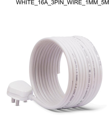 JELECTRICALS PVC 1 sq/mm White 5 m Wire(White)