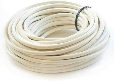 Smuf 2 core round copper 2.5mm cables for domestic and industrial (30 Meter) 2.5 sq/mm White 30 m Wire(White)