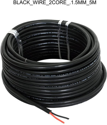 JELECTRICALS PVC 1.5 sq/mm Black 5 m Wire(Black)