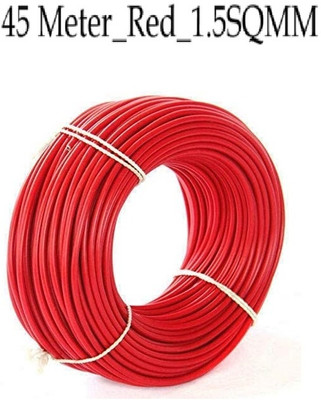 JELECTRICALS PVC 1.5 sq/mm Red 45 m Wire(Red)