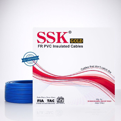 SSK FR PVC Pure Copper 1 sq/mm Blue 90 m Wire(Blue)