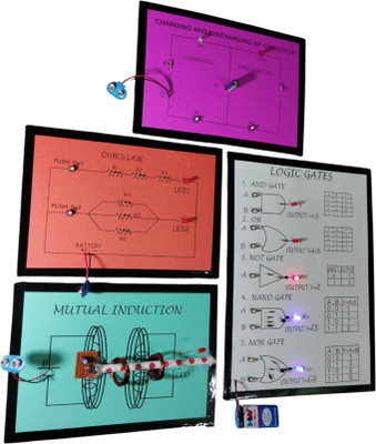 project hub 4-in-1 Science Lab Combo: 5 logic Gates, Ohms Law,Capacitor and Mutual Ind Educational Electronic Hobby Kit