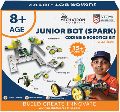 Mechatron Robotics 13-in-1 DIY Junior Robotics Starter Kit (JB1V2) for Age 7+ with FREE Course Educational Electronic Hobby Kit