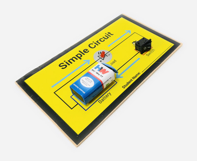 SR ROBOTICS Simple Circuit With Led Basic Working Science Project (Yellow) Educational Electronic Hobby Kit