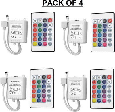 EASTRA PACK OF 4 24 Keys RGB IR Wireless Remote Controller Power Supply Electronic Hobby Kit