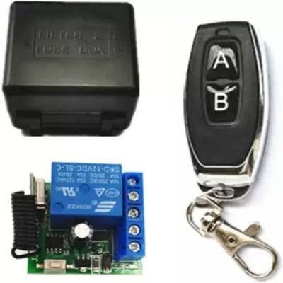 Electronic Spices 1 CH Channel 12V DC Wireless Relay Remote Control Switch 433Mhz Universal Remote(Black)