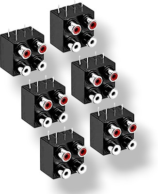 AVISRI (PACK OF 6 )4‑Way RCA Female AV Jack Panel Electronic Components Electronic Hobby Kit