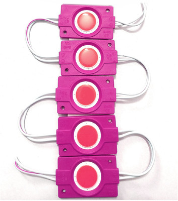 Wizzo 5 Pieces (PINK) 12 Volt 2.4 Watt DC Coin LED Module Light Strip For Decoration Light Electronic Hobby Kit