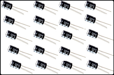 R&D A-Pack of 20 220 uF 50V Electrolytic Capacitor Electronic Components Electronic Hobby Kit