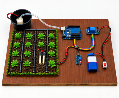 Project Banao PB Smart Irrigation Project Model Kit | Arduino UNO Plant Watering System | STEM Educational Electronic Hobby Kit