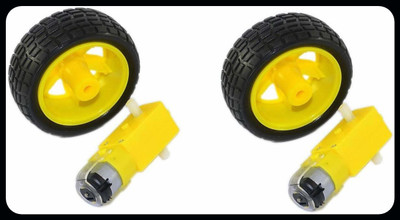 HouseOfCommon Dual Shaft and Wheels Smart Car Robot Gear Motor-EHK1564 Automotive Electronic Hobby Kit