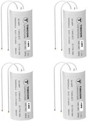 Spinxx 4 MFD Tibcon Capacitor for Ceiling Fan & Mini Cooler Motor ( Pack of 4 ) Motor Control Electronic Hobby Kit