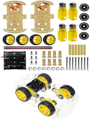 3REE SG Four Wheel Robotic Double Layer Smart Car Kit with Acrylic Chassis DIY Kit Electronic Components Electronic Hobby Kit