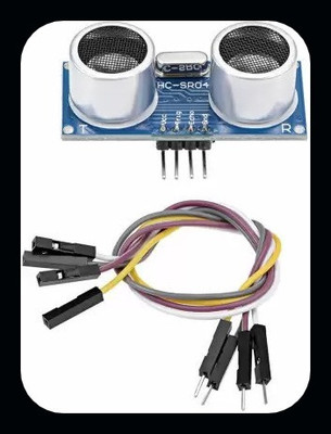 R&D A-Module HC-SR04 Distance Sensor with 4 Pcs Male to Female Jumper Wire Electronic Components Electronic Hobby Kit