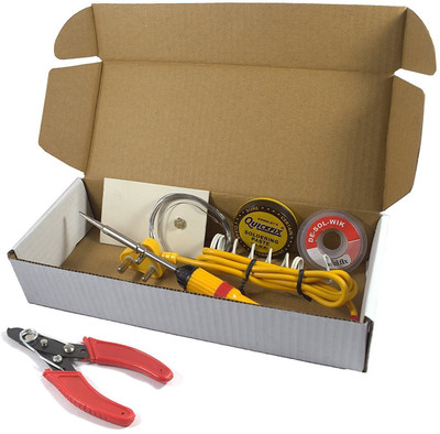 Electrobot 6 in 1 Electric Soldering Iron Stand Tool Wire Stripper Kit Soldering Trainer Electronic Hobby Kit