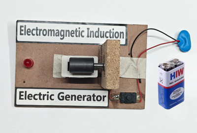 Esptronics DC AC Electric Generator Electromagnetic Induction Working Model for Class 10 12 Electronic Components Electronic Hobby Kit