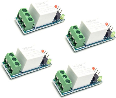 INVENTO 4Pcs 12V 10A 1 Channel Relay Module Low Level Trigger for Home automation Automotive Electronic Hobby Kit