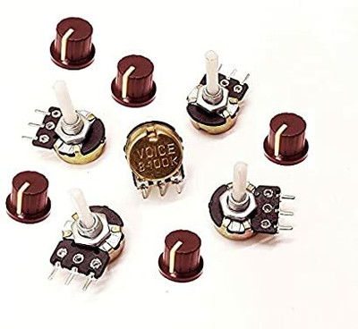 ERHIndia 5 Pcs 100k Volume Control With Knobs Intercom systems Electronic Components Electronic Hobby Kit